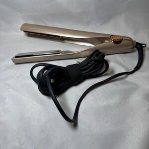 TYME Iron Pro 2-in-1 Hair Curler and Straightener Gold Titanium Plates Dual Volt